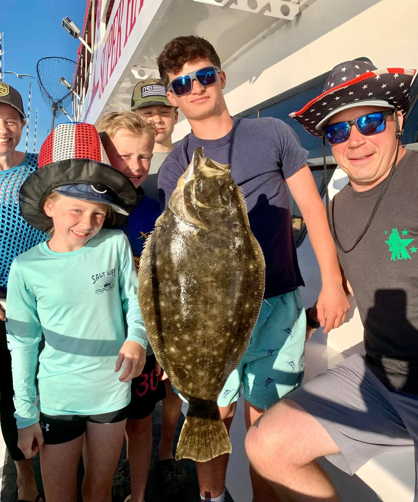 Family fishing on the Super Hawk